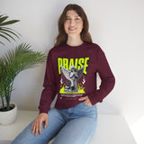Praise Angel Statue Graphic Unisex Heavy Blend Crewneck Sweatshirt Gothic Spiritual Streetwear Pullover