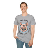 Laughing Pig Fun Cartoon Unisex Heavy Cotton Tee Trendy Humor Streetwear Graphic Shirt Perfect Gift for Friends Birthdays Casual Wear