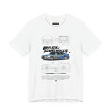 Silver Blue Street Racing Artwork Unisex Heavy Cotton Tee High Performance Inspired Graphic Shirt For Car Lovers And Urban Streetwear Fans
