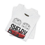 Shelby Red High Performance Muscle Coupe Blueprint Unisex Heavy Cotton Tee Retro Car Art Streetwear Gift for Gearheads Daily Wear Car Lovers Apparel