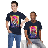 Calavera Punk Skull Unisex Heavy Cotton Tee Neon Gothic Streetwear T-Shirt Bold Rock Rebel Design For Punk Festivals Halloween Concerts Tattoo Lovers And Alternative Fashion