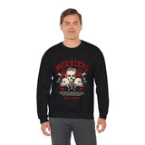 Monsters Skull Guardians Gothic Horror Unisex Heavy Blend Crewneck Sweatshirt Dark Graphic Halloween Streetwear Bold Vintage Skull Pullover