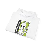Unisex Not Alone Alien Hoodie UFO Graphic Pullover Sweatshirt Cartoon Extraterrestrial Sci Fi Space Themed Conspiracy Inspired Paranormal Streetwear