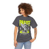Praise Angel Statue Graphic Unisex Heavy Cotton Tee Spiritual Gothic Streetwear T-Shirt