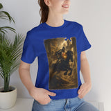 Medieval Knight On Horseback Fantasy Art Unisex Heavy Cotton Tee Epic Warrior Adventure Graphic Shirt Heroic Battle Scene Streetwear Bold Artistic Design