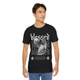Blessed Angel Statue Graphic Unisex Jersey Short Sleeve Tee Gothic Streetwear Aesthetic Spiritual Bold Artistic Fashion T Shirt