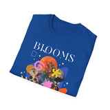 Blooms Person Unisex Softstyle T Shirt Modern Graphic Tee Black Artistic Abstract Colorful Floral Head Design Futuristic Streetwear Creative Fashion Outfit