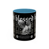 Blessed Angel Statue Graphic Accent Coffee Mug 11oz 15oz Gothic Streetwear Aesthetic Spiritual Artistic Ceramic Drinkware