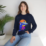 Ballena Cosmic Whale Art Unisex Heavy Blend Crewneck Sweatshirt Vibrant Geometric Ocean Design Premium Streetwear Pullover Soft Fleece Comfortable Fit Bold Marine Life Artwork Perfect Gift for Nature...