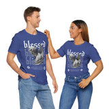 Blessed Angel Statue Graphic Unisex Jersey Short Sleeve Tee Gothic Streetwear Aesthetic Spiritual Bold Artistic Fashion T Shirt