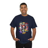 Chaos Clown Crew Unisex Heavy Cotton Tee Vibrant Horror Art Streetwear Design For Bold Confidence, Fearless Energy, And Dark Humor Lovers