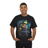 Urban Warrior Samurai Unisex Heavy Cotton Tee Fierce Armored Fighter Design Blue Warrior Energy Bold Strength Streetwear For Courageous Hustlers And Urban Legends