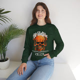 Wildfire Skull Flames Unisex Heavy Blend Crewneck Sweatshirt Gothic Inferno Graphic Bold Streetwear Motivational Statement Pullover