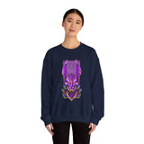Bills Samurai Unisex Heavy Blend Crewneck Sweatshirt Futuristic Neon Japanese Warrior Design Bold Cyberpunk Streetwear Aesthetic Artistic Fleece Wearable Art for Creators Dreamers and Anime Lovers