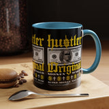 Hustler Original Money Maker Accent Coffee Mug 11oz 15oz Streetwear Bold Dollar Bill Graphic Motivational Entrepreneur Ceramic Cup