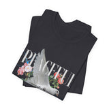 Peaceful Dove Floral Unisex Jersey Short Sleeve Tee Comfortable Soft Cotton Motivational Streetwear Graphic T-Shirt Bold Typography Casual Wear Perfect Gift For Friends Birthdays Everyday Style