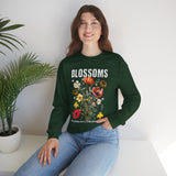Blossoms Floral Crewneck Sweatshirt Comfortable Unisex Pullover Timeless Charm Streetwear Nature Inspired Empowerment Design Perfect Gift for Garden Lovers Friends Birthdays Cozy Days Casual Wear