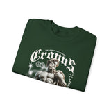 Cronus The Dark Sovereign Unisex Heavy Blend Crewneck Sweatshirt Greek Mythology Statue Graphic Gothic Streetwear Bold Artistic Pullover