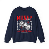 Money Motivation Hustler Mindset Graphic Print Unisex Heavy Blend Crewneck Sweatshirt Streetwear Ambition Pullover