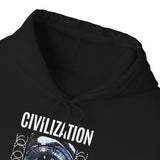 Civilization Eye Of Memory Graphic Unisex Heavy Blend Hooded Sweatshirt Futuristic Visionary Streetwear Abstract Blue Eye Gothic Hoodie