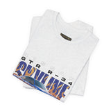 Blue Flame Street Racing Car Graphic Unisex Heavy Cotton Tee Bold Drift Style Automotive Streetwear Shirt