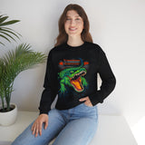 Beast Of The Stadium Unisex Crewneck Sweatshirt Heavy Fleece Blend Neon Crocodile Power Design Electric Green Reptile Streetwear Bold Statement Fashion For Cold-Season Trendsetters