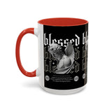 Blessed Angel Statue Graphic Accent Coffee Mug 11oz 15oz Gothic Streetwear Aesthetic Spiritual Artistic Ceramic Drinkware