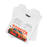 Legendary Orange Street Racer Blueprint Tee Unisex Heavy Cotton Retro Tuner Car Art Graphic Shirt for Enthusiasts