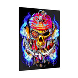 Flaming Pirate Skull Matte Vertical Poster Bold Gothic Nautical Wall Art Fiery Skull And Anchor Design For Dark Fantasy Lovers Metalcore Fans Artists And Biker Decor