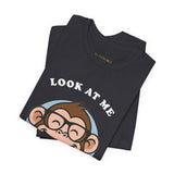 Smiling Monkey Cartoon Good Luck Design Unisex Heavy Cotton Tee Funny Cute Graphic Shirt Positive Vibes Humor Artwork Casual Wear Gift For Friends