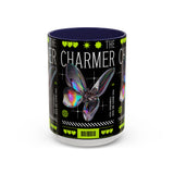 The Charmer Butterfly Accent Coffee Mug 11oz 15oz Black Two Tone Ceramic Cup Aesthetic Iridescent Butterfly Design Gift for Coffee Lovers