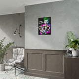 Joker Enjoy The Game Glossy Poster Bold Gothic Wall Art Dark Psychological Design Fiery Street Aesthetic Print for Risk Takers and Art Collectors