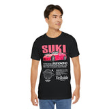 Pink Custom Roadster Blueprint Art Unisex Heavy Cotton Tee Retro Tuner Inspired Streetwear Graphic Shirt for Car Lovers and Daily Casual Wear