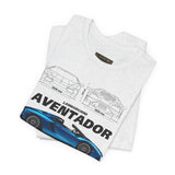 Blue Supercar Roadster Inspired Side Profile Art Unisex Tee Luxury Performance Streetwear Graphic Shirt
