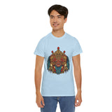 Unisex Balinese Barong Mask Graphic T Shirt Mythical Cultural Warrior Spirit Inspired Tee Tribal Festival Art Streetwear Heavy Cotton Top