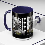Dynasty Accent Coffee Mug 11oz 15oz Black Ceramic Mug with Roman Statue Bust and Butterfly Artwork for History Lovers and Modern Art Fans