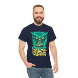 The Watcher Owl All Seeing Wisdom Unisex Heavy Cotton Tee Futuristic Mystic Streetwear T Shirt With Geometric Owl Symbol Neon Glow Artistic Design For Thinkers Visionaries And Night Owls