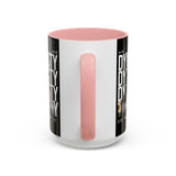 Dynasty Accent Coffee Mug 11oz 15oz Black Ceramic Mug with Roman Statue Bust and Butterfly Artwork for History Lovers and Modern Art Fans