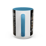 Fearless Devotion Accent Coffee Mug 11oz 15oz Black Ceramic Cup with Warrior on Horse Artwork for Courage Loyalty and Strength Lovers