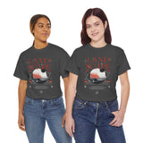 Landscape Unisex Heavy Cotton Tee Graphic T Shirt Black Nature Inspired Abstract Mountain Design Modern Streetwear Outdoor Adventure Artistic Fashion Outfit