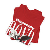 Heavenly Bond Unisex Jersey Short Sleeve Tee Graphic Black T Shirt Angel And Lion Statue Artistic Spiritual Streetwear Bold Futuristic Fashion Outfit