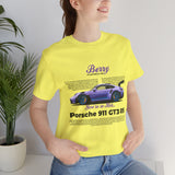 Porsche 911 GT3 RS Berry Purple Inspired Illustrated Sports Car Graphic T Shirt Luxury Performance Racing Streetwear Unisex Heavy Cotton Tee High Speed Motorsport Lifestyle Gift For Car Enthusiasts