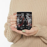 Money Bright Ceramic Mug Angel Statue Graphic Gothic Streetwear Red Neon Aesthetic Coffee Tea Cup Artistic Ambition Design