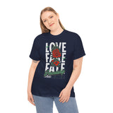 Love Fake Friendship Rose Graphic Unisex Heavy Cotton Tee Bold Statement Streetwear T Shirt Empowering Artistic Floral Design for Self Expression Perfect Gift for Friends Birthdays Parties Casual Wear