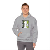 Not Alone Alien Unisex Hoodie UFO Graphic Pullover Sweatshirt Cartoon Extraterrestrial Sci Fi Space Themed Conspiracy Inspired Paranormal Streetwear
