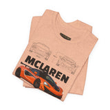 Orange Hypercar Blueprint Unisex Heavy Cotton Tee High Detail Automotive Art Streetwear Graphic for Car Enthusiasts and Daily Wear