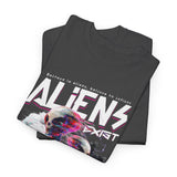 Aliens Exist UFO Graphic Unisex Heavy Cotton Tee Sci Fi Streetwear T Shirt Extraterrestrial Space Alien Design