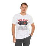 Formula One Style Open Wheel Racing Car Overhead Graphic Unisex Tee Motorsport Performance Streetwear Inspired By Red Bull Racing Colors High Speed Track Culture Design For Racing Fans