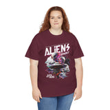 Aliens Exist UFO Graphic Unisex Heavy Cotton Tee Sci Fi Streetwear T Shirt Extraterrestrial Space Alien Design