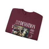 Fearless Devotion Unisex Heavy Blend Crewneck Sweatshirt Courage Loyalty Commitment Graphic Streetwear Pullover